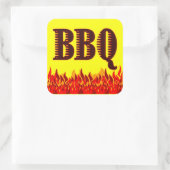 BBQ Red Flames  Jar of Canning Sticker (Tas)
