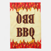 BBQ Red Flames Keukenhanddoek (Verticaal)