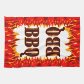 BBQ Red Flames Serviette de cuisine (Horizontal)