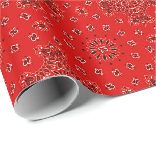 BBQ Red Paisley Western Bandana Scarf Print Cadeaupapier