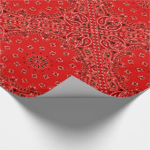 BBQ Red Paisley Western Bandana Scarf Print Cadeaupapier (Hoek)