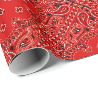 BBQ Red Paisley Western Bandana Scarf Print Cadeaupapier