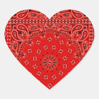 BBQ Red Paisley Western Bandana Scarf Print Hart Sticker