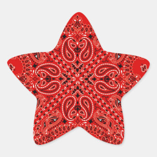 BBQ Red Paisley Western Bandana Scarf Print Ster Sticker