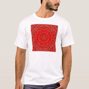 BBQ Red Paisley Western Bandana Scarf Print T-shirt