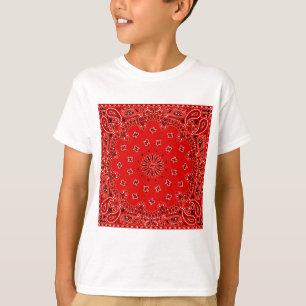 BBQ Red Paisley Western Bandana Scarf Print T-shirt