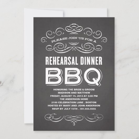  BBQ | REHEARSAL DINNER BBQ KAART (Voorkant)