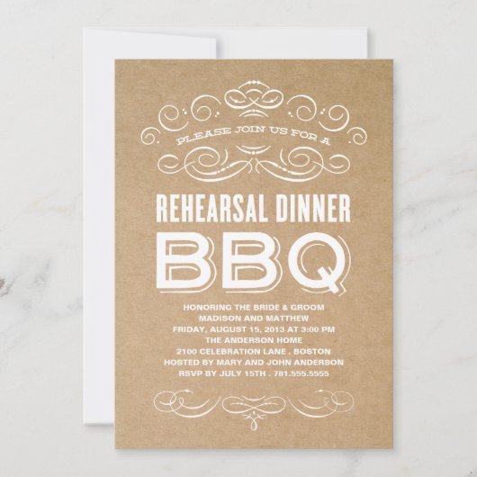 BBQ | REHEARSAL DINNER BBQ KAART (Voorkant)