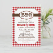 BBQ Rehearsal Dinner Invitation, Rustisch Land Kaart (Staand voorkant)