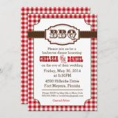 BBQ Rehearsal Dinner Invitation, Rustisch Land Kaart (Voorkant / Achterkant)