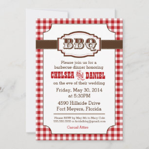 BBQ Rehearsal Dinner Invitation, Rustisch Land Kaart