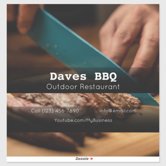 BBQ Restaurant Food Custom-Cut Vinyl Sticker (Vel)