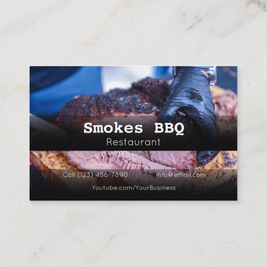 BBQ Restaurant Grill Smoke Company Carte de visite (Dos)