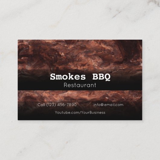 BBQ Restaurant Grill Smoke Company Carte de visite (Dos)