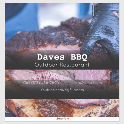 BBQ Restaurant Nourriture Étiquette Vinyl Coupé (Feuille)