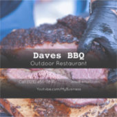 BBQ Restaurant Nourriture Étiquette Vinyl Coupé (Devant)