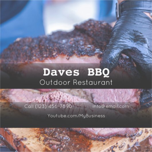 BBQ Restaurant Nourriture Étiquette Vinyl Coupé (Devant)