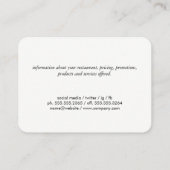 BBQ Restaurant / Varken Visitekaartje (Achterkant)