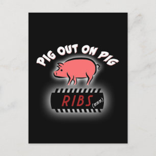 BBQ Ribs invitation carte postale