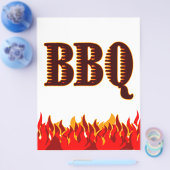 BBQ Rode Vlammen Aangepaste Flyer Sjabloon (Enkel)