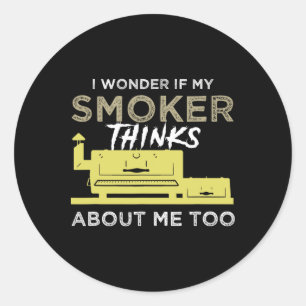 BBQ Roker Shirt Grappig Roken Vlees Grillen Bbqin Ronde Sticker