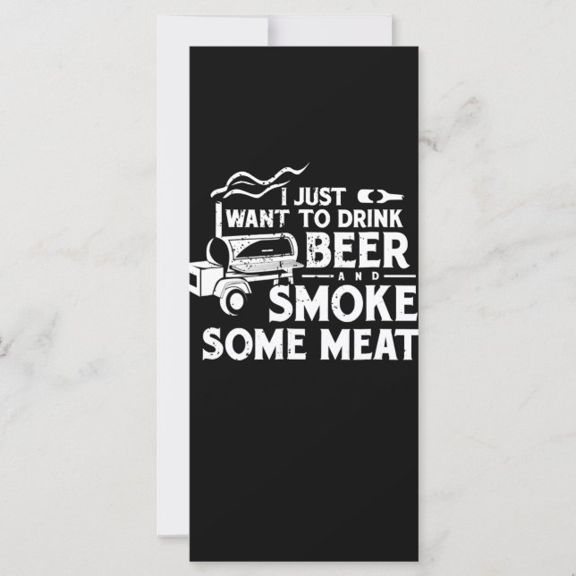 BBQ Roking Pitmaster Gift Drink Beer Smoke Vlees (Voorkant)