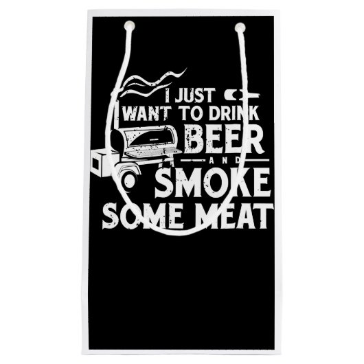 BBQ Roking Pitmaster Gift Drink Beer Smoke Vlees Klein Cadeauzakje (Voorkant)