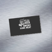 BBQ Roking Pitmaster Gift Drink Beer Smoke Vlees Magnetisch Visitekaartje (Voorbeeld)