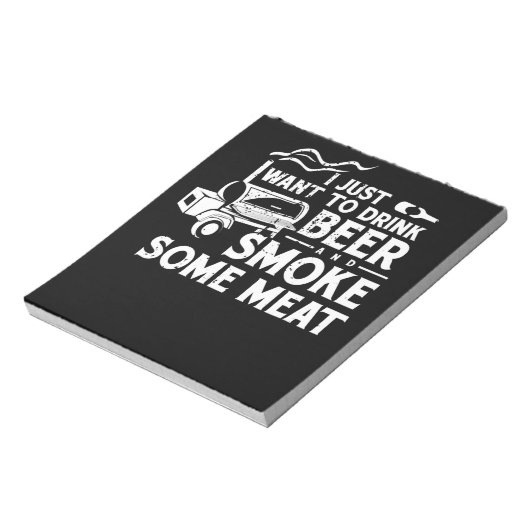 BBQ Roking Pitmaster Gift Drink Beer Smoke Vlees Notitieblok (Gedraaid)