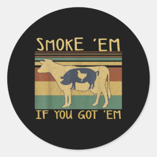 BBQ-roosteren Grappig Vlees Roker Foodie Liefhebbe Ronde Sticker