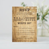 BBQ RSVP pour mariage rustique (Debout devant)