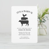 BBQ Rustic Couples Baby shower Baby Q Invitation (Debout devant)