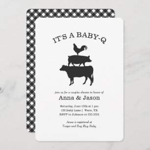 BBQ Rustic Couples Baby shower Baby Q Invitation