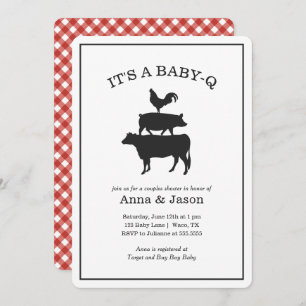 BBQ Rustic Couples Baby shower Baby Q Uitnodiging