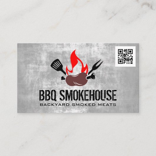 BBQ - Santistbrand | Qr code Visitekaartje (Voorkant)