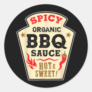 BBQ Sauce Hot Spicy Grill Ketchup Byrbeque Hallowe Ronde Sticker