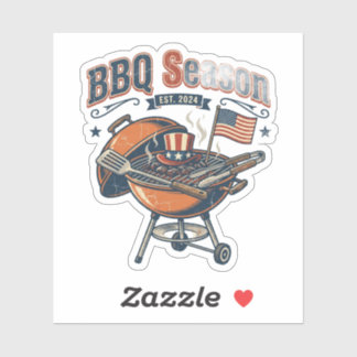 BBQ-seizoen Patriottisch 4 juli achtertuin grill Sticker