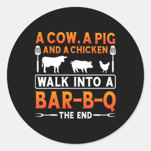 BBQ SHIRT A KOE RONDE STICKER