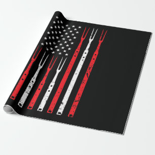 BBQ Shirt voor Heren Papa Gift Patriottische USA Cadeaupapier