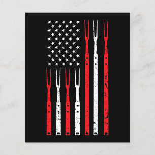 BBQ Shirt voor Heren Papa Gift Patriottische USA Flyer