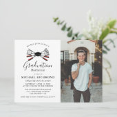 BBQ Simple Graduation Party Photo Invitation (Debout devant)
