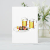 BBQ Skewers en bier zomer Cookout Kaart (Staand voorkant)