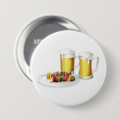 BBQ Skewers en bier zomer Cookout Ronde Button 7,6 Cm (Voorkant /achterkant)