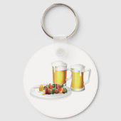BBQ Skewers en bier zomer Cookout Sleutelhanger (Voorkant)