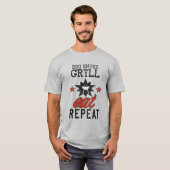 BBQ Smoke Repeat EAT REPEAT  koken T-shirt (Voorkant volledig)