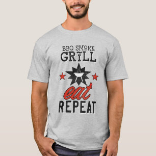 BBQ Smoke Repeat EAT REPEAT  koken T-shirt