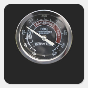 BBQ Smoker 225 Gradentemperatuurmeter - Ideaal Vierkante Sticker