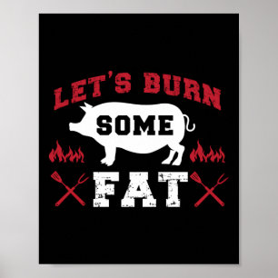 BBQ Smoker Laten we een of andere Fat Fitness Work Poster