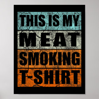 Bbq Smoker Thlekte Retro - mijn vlees roken Poster