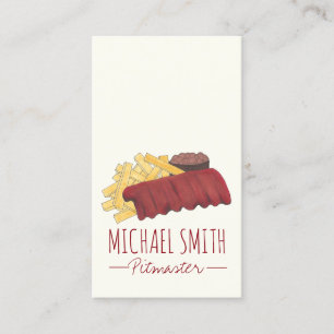 BBQ Spare Ribs Pitmaster Barbecue Restaurant Visitekaartje